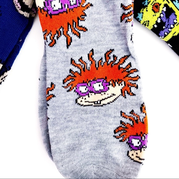 Rugrats Nickelodeon Crew Socks Tommy Chuckie Reptar Mens Womens 90s Retro Gift - Picture 5 of 6